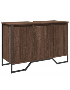 Mobile Lavabo Bagno Rovere Marrone 91x35x60cm in Truciolato 2