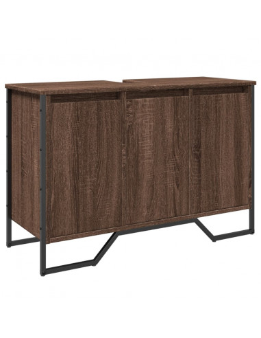 Mobile Lavabo Bagno Rovere Marrone 91x35x60cm in Truciolato