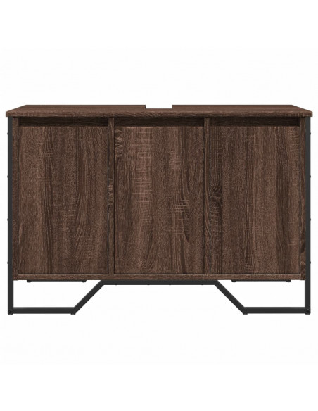 Mobile Lavabo Bagno Rovere Marrone 91x35x60cm in Truciolato