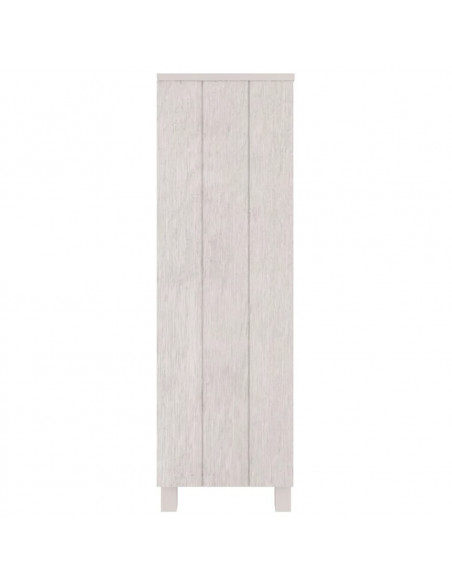 Libreria HAMAR Bianca 85x35x112 cm in Legno Massello di Pino