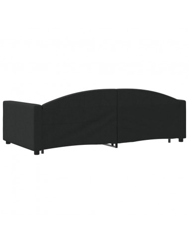 Divano Letto con Letto Estraibile Nero 100x200 cm in Tessuto