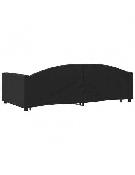 Divano Letto con Letto Estraibile Nero 100x200 cm in Tessuto