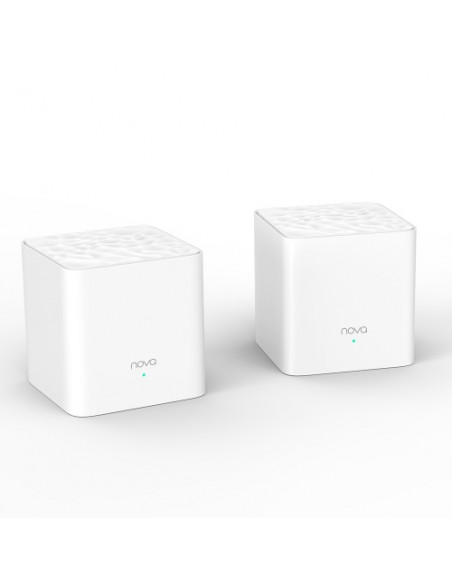 ROUTER TENDA NOVA MW3 2PACK WIRELESS DUAL BAND AC1200 SISTEMA HOME MESH WiFi COMPLETO copertura fino a 300m, MU-MIMO,sistema QoS