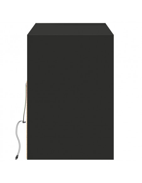 Mobile TV a Parete con Luci LED Nero 130x31x45 cm