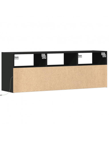 Mobile TV a Parete con Luci LED Nero 130x31x45 cm