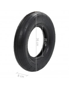 Ruota per Carriola 3,50-8 4PR Gomma 2