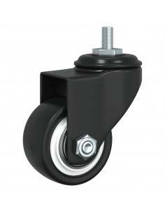 Ruote Girevoli 4 pz Nere 35 mm in Ferro