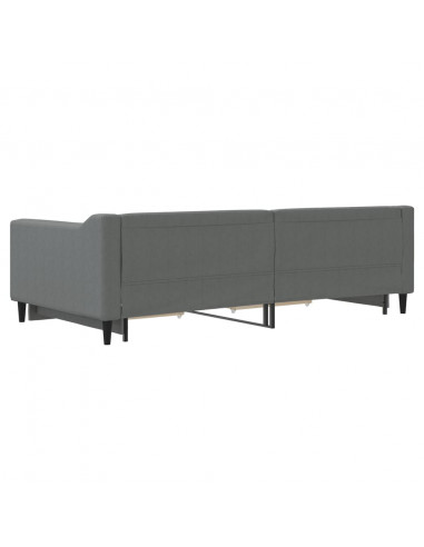 Divano Letto Estraibile Cassetti Grigio Scuro 100x200cm Tessuto