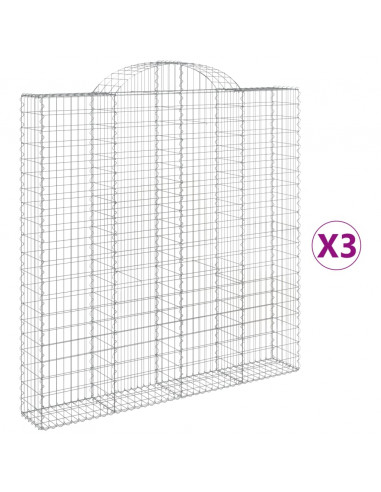 Cesti Gabbioni ad Arco 3 pz 200x30x200/220 cm Ferro Zincato