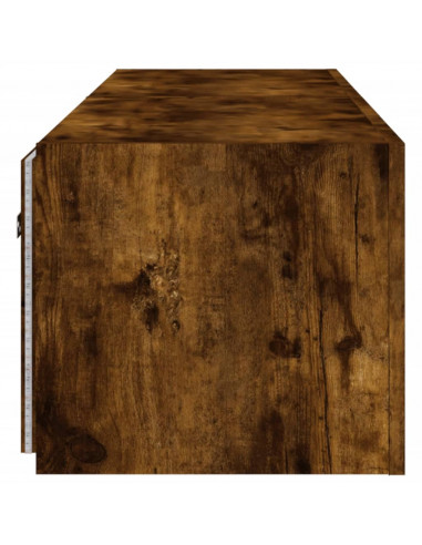Mobili TV a Parete con Luci LED 2pz Rovere Fumo 80x35x31 cm