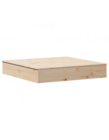 Sabbiera con Copertura 111x111x19,5 cm Legno Massello di Pino