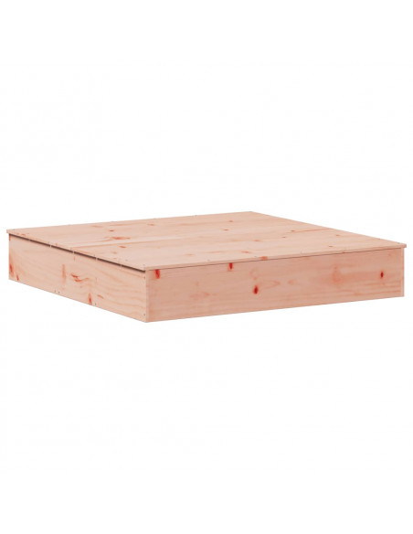 Sabbiera con Copertura 111x111x19,5 cm Legno Massello Douglas