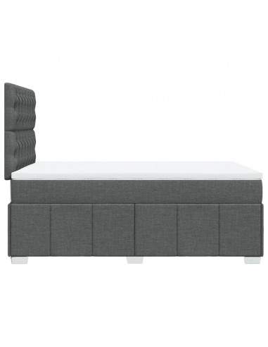 Giroletto a Molle con Materasso Grigio Scuro 120x200 cm Tessuto