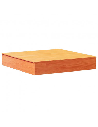 Sabbiera con Copertura Marrone Cera 111x111x19,5 Massello Pino