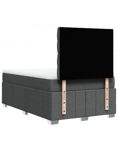 Giroletto a Molle con Materasso Grigio Scuro 120x200 cm Tessuto