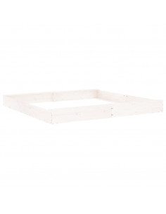 Sabbiera con Sedute Bianca Quadrata in Legno Massello di Pino