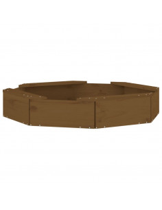 Sabbiera con Sedute Miele Ottagonale in Legno Massello di Pino