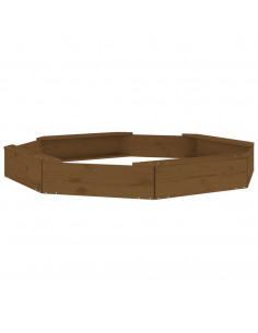 Sabbiera con Sedute Miele Ottagonale in Legno Massello di Pino