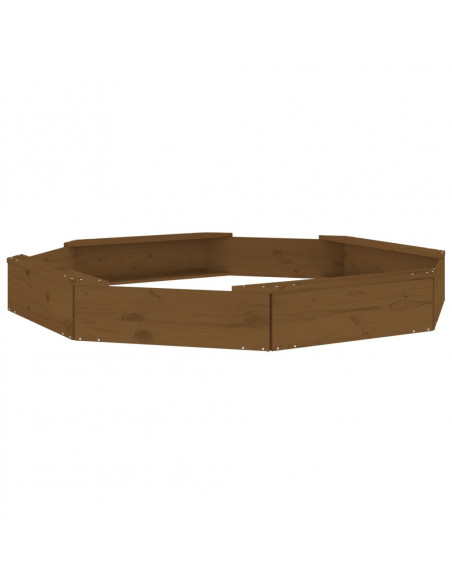 Sabbiera con Sedute Miele Ottagonale in Legno Massello di Pino