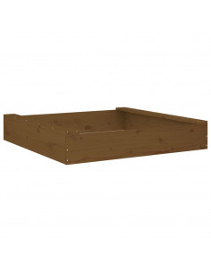 Sabbiera con Sedute Miele Quadrata in Legno Massello di Pino