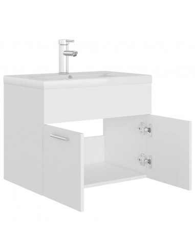 Mobile con Lavabo Integrato Bianco in Legno Multistrato