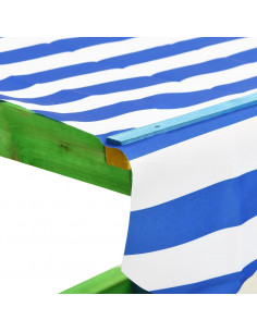 Sabbiera con Tetto Regolabile in Legno Abete Multicolore UV50