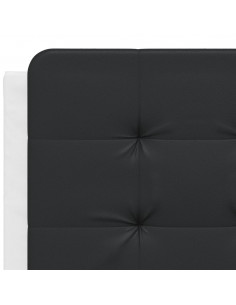 Letto con Materasso Bianco e Nero 140x190 cm in Similpelle 2