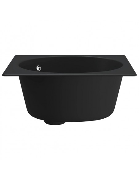 Lavello da Cucina con Foro Troppopieno Nero in Granito