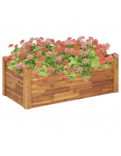 Letto Rialzato da Giardino 110x60x44 cm Legno Massello d'Acacia 2