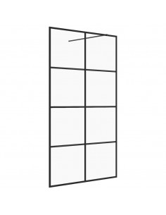 Parete Doccia Walk-in in Vetro Trasparente ESG 140x195cm Nera 2