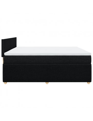 Giroletto a Molle con Materasso Nero 180x200 cm in Tessuto
