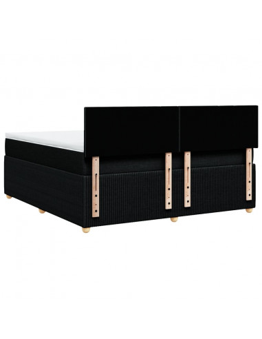 Giroletto a Molle con Materasso Nero 180x200 cm in Tessuto