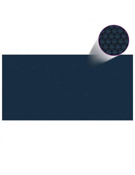 Pellicola Galleggiante Solare PE Piscina 975x488 cm Nero e Blu