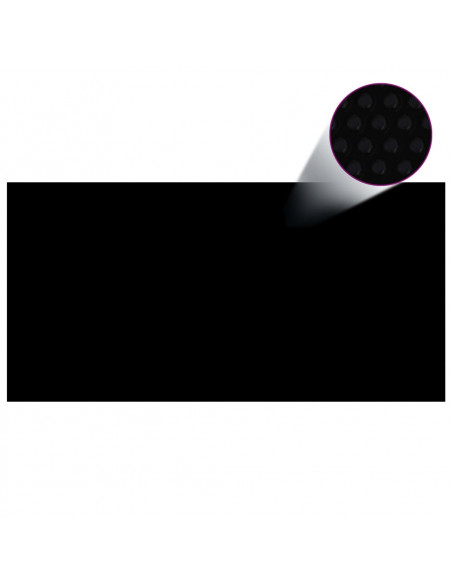 Pellicola Galleggiante Solare PE Piscina 975x488 cm Nero e Blu