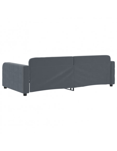 Letto da Giorno Grigio Scuro 100x200 cm in Velluto