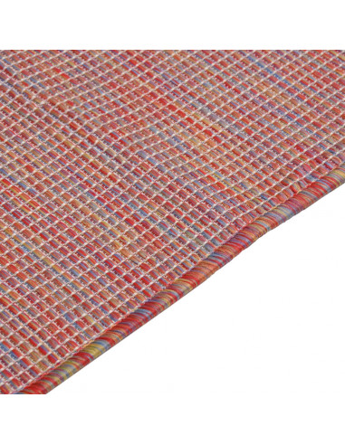 Tappeto da Esterni a Tessitura Piatta 120x170 cm Rosso