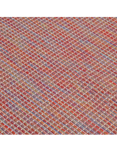 Tappeto da Esterni a Tessitura Piatta 120x170 cm Rosso