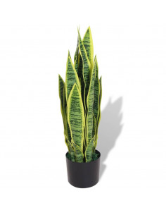 Sansevieria Pianta Artificiale con Vaso 65 cm Verde