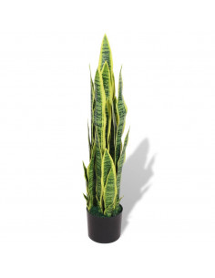 Sansevieria Pianta Artificiale con Vaso 90 cm Verde