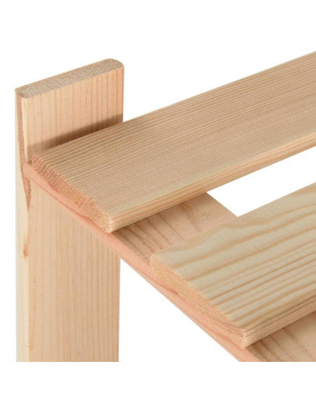 Scaffale a 3 Livelli 60x28,5x90 cm in Legno Massello di Pino