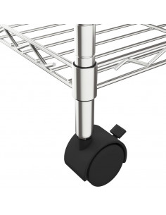 Scaffale a 3 Livelli con Ruote 60x35x81 cm Cromato 150 kg