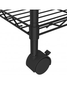 Scaffale a 3 Livelli con Ruote 60x35x81 cm Nero 150 kg