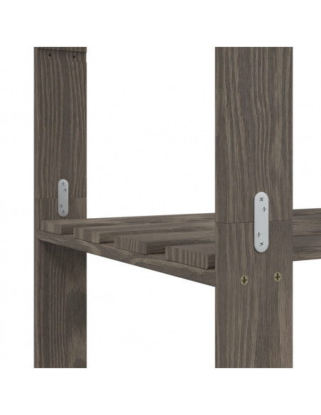 Scaffale a 3 Livelli Grigio 80x38x90 cm in Legno di Pino