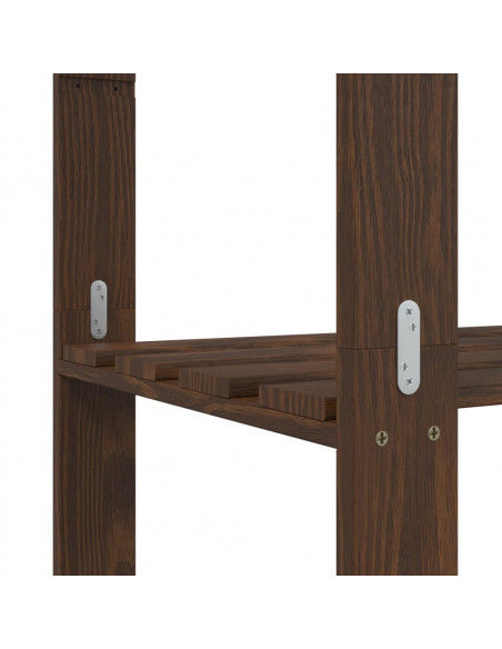 Scaffale a 3 Livelli Marrone 60x38x90 cm in Legno di Pino