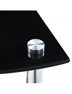 Scaffale a 3 Livelli Nero 30x30x67 cm in Vetro Temperato 2