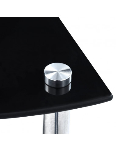 Scaffale a 3 Livelli Nero 30x30x67 cm in Vetro Temperato