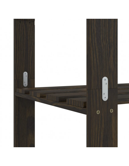 Scaffale a 3 Livelli Nero 60x38x90 cm in Legno Massello di Pino