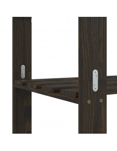 Scaffale a 3 Livelli Nero 80x38x90 cm in Legno Massello di Pino