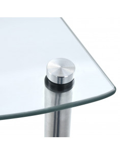 Scaffale a 3 Livelli Trasparente 30x30x67 cm in Vetro Temperato