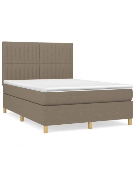 Giroletto a Molle con Materasso Tortora 140x190 cm in Tessuto